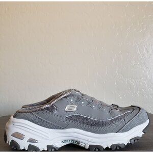 Skechers Sport D'Lites Slip-On Mule Sneakers Shoes Athletic Grey Size Women's 9